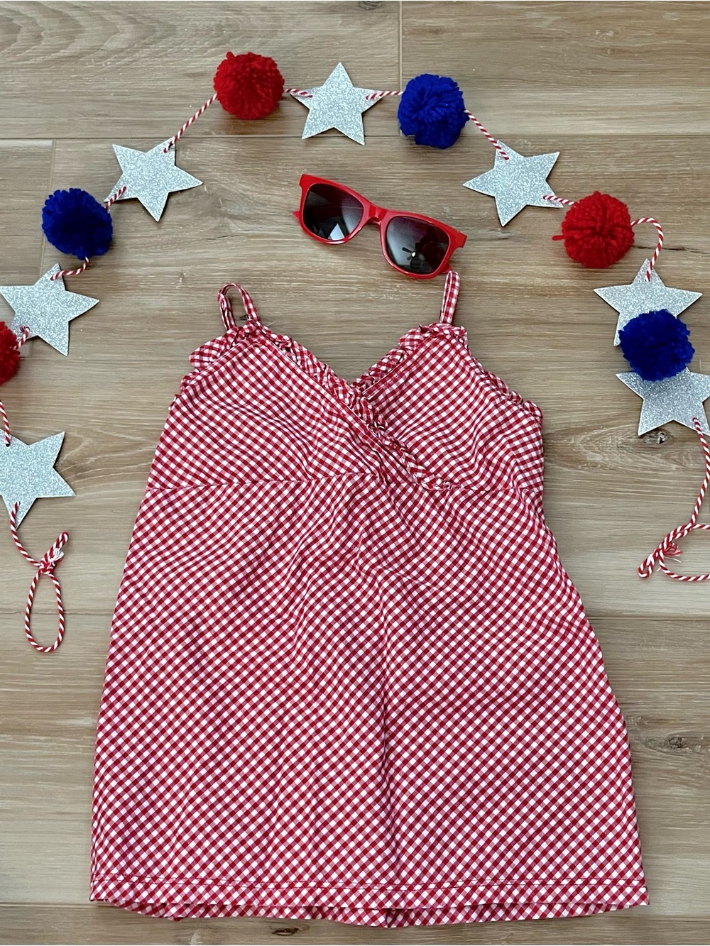 Baby Gap Red Gingham top with Spaghetti Straps